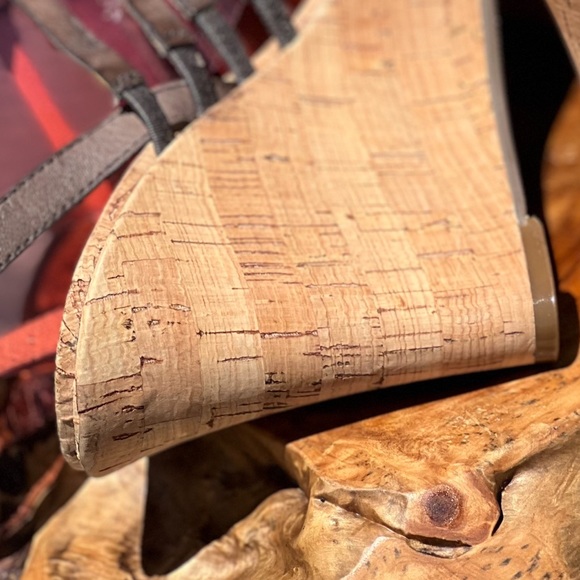 Audrey Brooke Leather Gladiator Wedge Sandals DK Brown SZ 7 NWOT - Picture 5 of 12